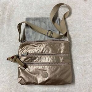 Kipling Alver Crossbody Bag Gold Three Zipper